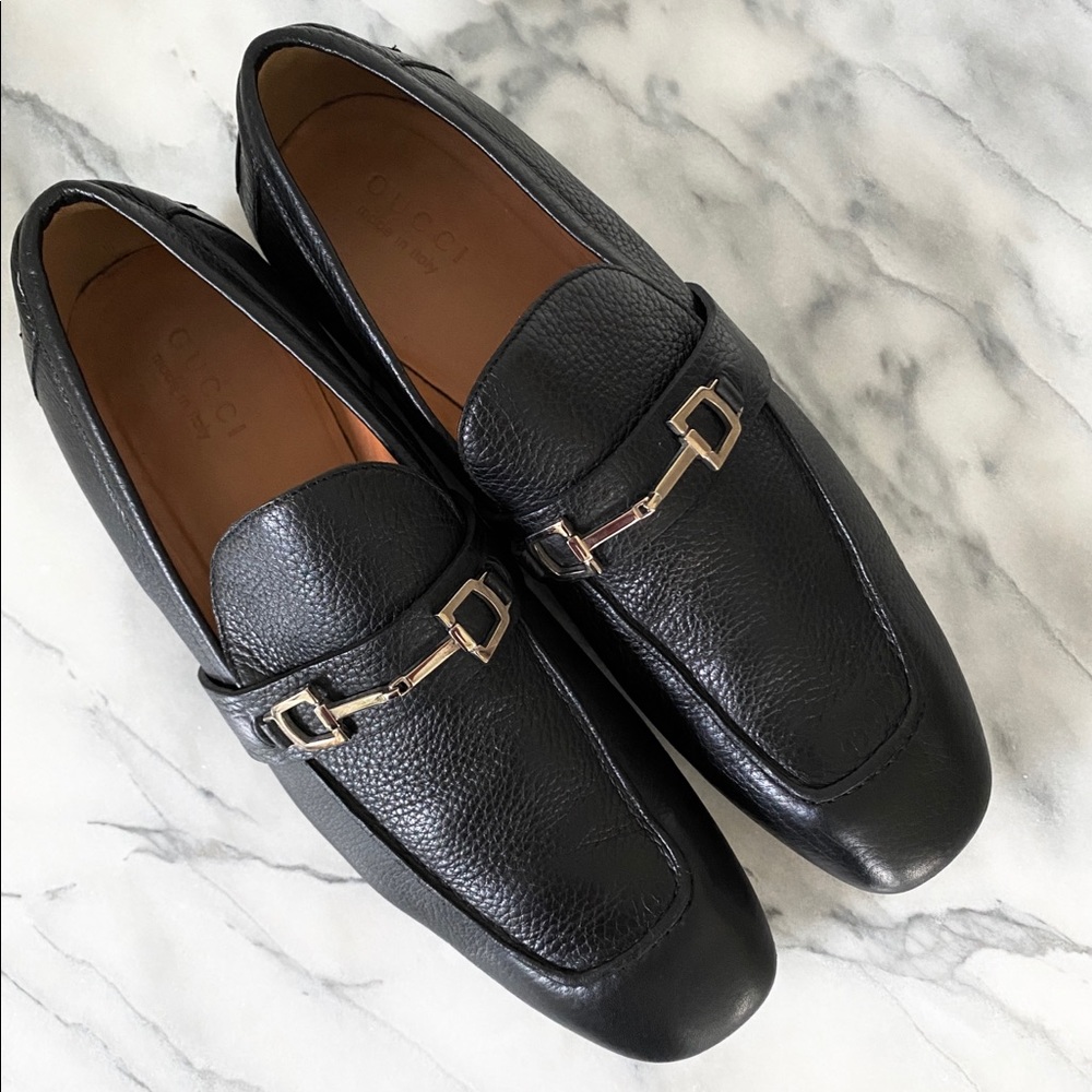 GUCCI Men’s Loafers in Black Leather, Size 11